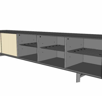 天然木饰面橱柜SU模型下载_sketchup草图大师SKP模型