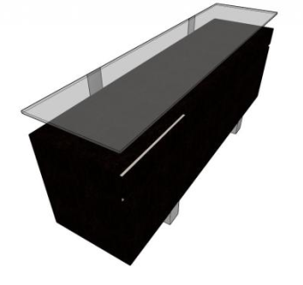 黑橡木餐具柜SU模型下载_sketchup草图大师SKP模型