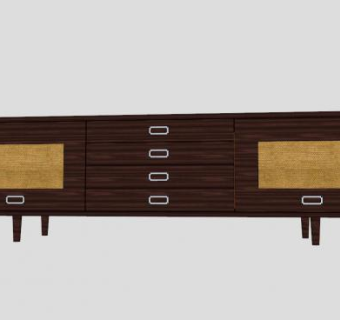 中世纪餐边柜SU模型下载_sketchup草图大师SKP模型