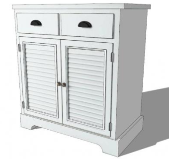 双门餐具柜SU模型下载_sketchup草图大师SKP模型
