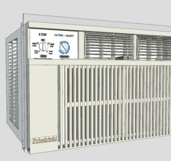 现代窗式空调器SU模型下载_sketchup草图大师SKP模型