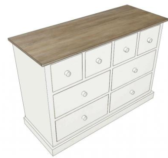 8个抽屉的餐边柜SU模型下载_sketchup草图大师SKP模型