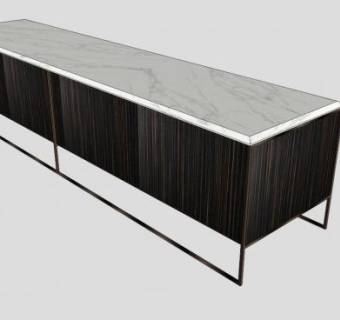 乌木餐边柜SU模型下载_sketchup草图大师SKP模型