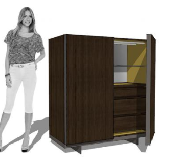 常规抽屉的餐边柜SU模型下载_sketchup草图大师SKP模型