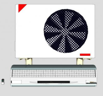 现代分体式空调SU模型下载_sketchup草图大师SKP模型