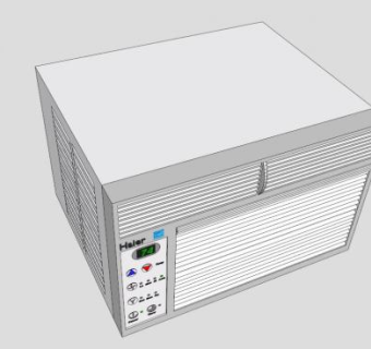现代窗户空调SU模型下载_sketchup草图大师SKP模型