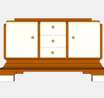 法国装饰餐具柜SU模型下载_sketchup草图大师SKP模型