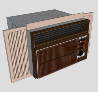 凉爽窗户空调SU模型下载_sketchup草图大师SKP模型