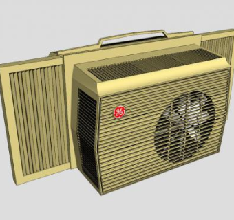 GE装有冷气室空调SU模型下载_sketchup草图大师SKP模型