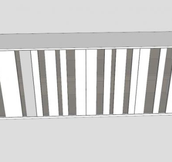 条纹的餐具柜SU模型下载_sketchup草图大师SKP模型
