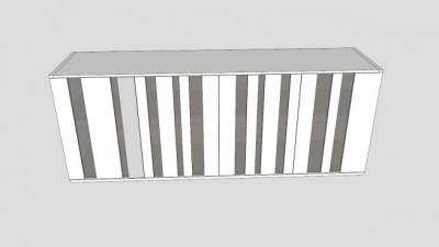 条纹的餐具柜SU模型下载_sketchup草图大师SKP模型