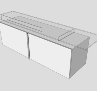白色现代餐具柜SU模型下载_sketchup草图大师SKP模型
