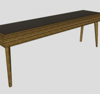 实木和玻璃顶部结构的餐具柜SU模型下载_sketchup草图大师SKP模型