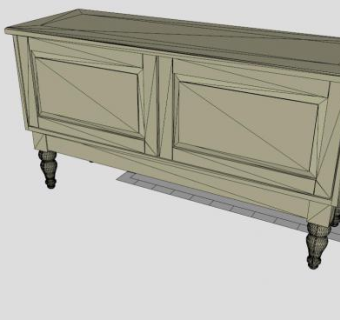 宜家木制餐具柜SU模型下载_sketchup草图大师SKP模型