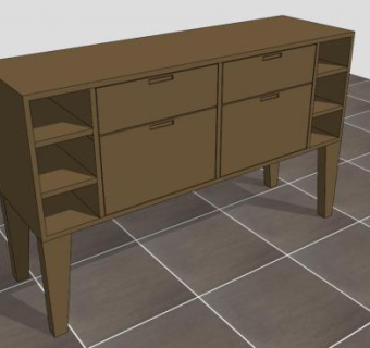 餐具柜当代柜SU模型下载_sketchup草图大师SKP模型