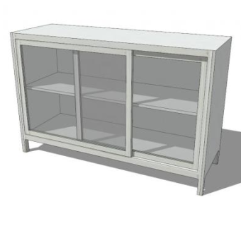玻璃简约餐具柜SU模型下载_sketchup草图大师SKP模型
