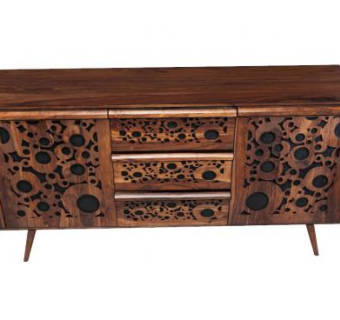 黑褐色餐具柜SU模型下载_sketchup草图大师SKP模型