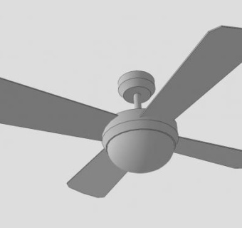 低聚白色吊扇SU模型下载_sketchup草图大师SKP模型