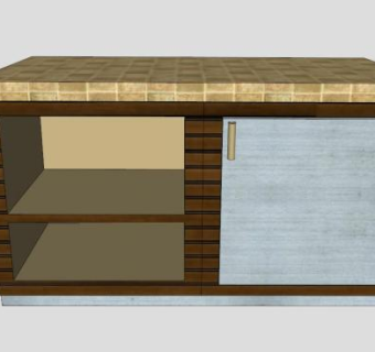 简单的餐具柜SU模型下载_sketchup草图大师SKP模型