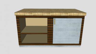 简单的餐具柜SU模型下载_sketchup草图大师SKP模型