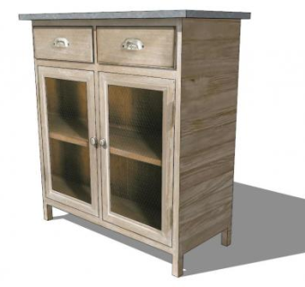 现代木质餐具柜SU模型下载_sketchup草图大师SKP模型