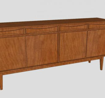 60年代餐具柜SU模型下载_sketchup草图大师SKP模型