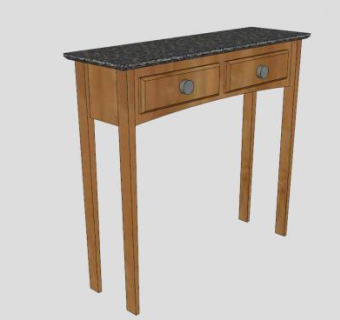 花岗岩顶级橡木厨房餐边柜桌SU模型下载_sketchup草图大师SKP模型