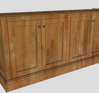 乡村的餐具柜SU模型下载_sketchup草图大师SKP模型