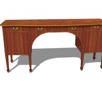 联邦风格的餐具柜SU模型下载_sketchup草图大师SKP模型