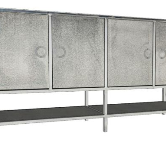 现代灰色餐具柜SU模型下载_sketchup草图大师SKP模型