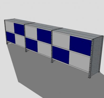 蓝灰餐具柜SU模型下载_sketchup草图大师SKP模型