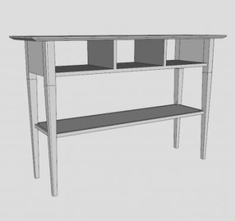白色宜家餐具柜SU模型下载_sketchup草图大师SKP模型