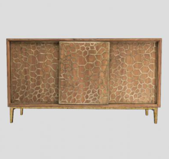 网黄铜餐边柜SU模型下载_sketchup草图大师SKP模型