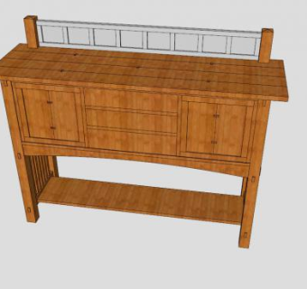 现代欧式餐具柜SU模型下载_sketchup草图大师SKP模型