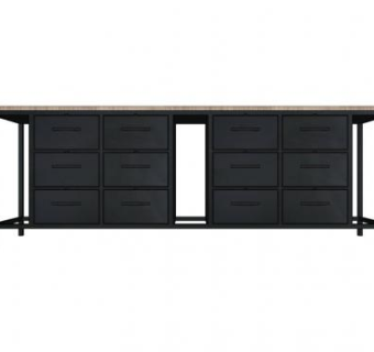 工业硬木餐具柜SU模型下载_sketchup草图大师SKP模型