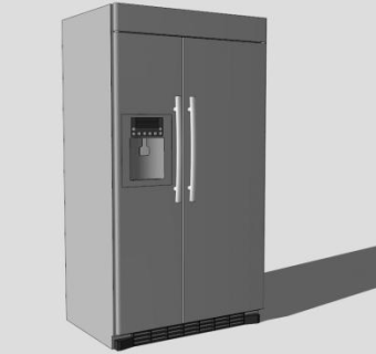 现代双门式电冰箱SU模型下载_sketchup草图大师SKP模型