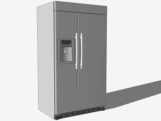 现代双门式电冰箱SU模型下载_sketchup草图大师SKP模型