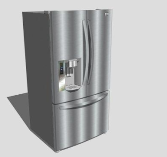 对开双门壁柜式LG冰箱SU模型下载_sketchup草图大师SKP模型