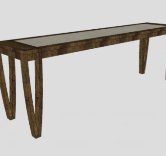 实木结构餐具柜SU模型下载_sketchup草图大师SKP模型