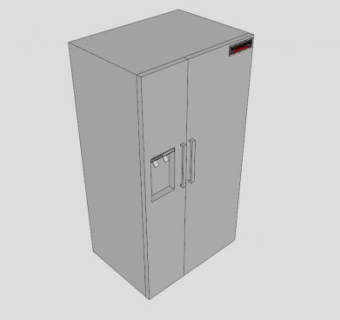 现代白色双门式冰箱SU模型下载_sketchup草图大师SKP模型