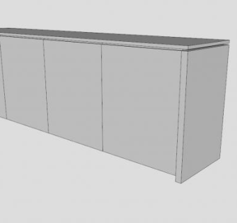 简欧餐边柜SU模型下载_sketchup草图大师SKP模型