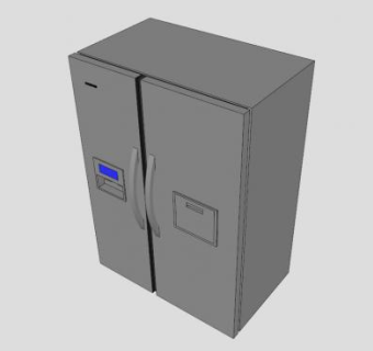 对开双门电冰箱SU模型下载_sketchup草图大师SKP模型