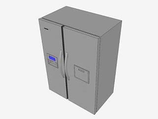 对开双门电冰箱SU模型下载_sketchup草图大师SKP模型