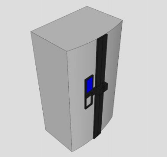 智能对开双门电冰箱SU模型下载_sketchup草图大师SKP模型