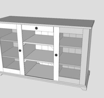 宜家玻璃餐具柜SU模型下载_sketchup草图大师SKP模型