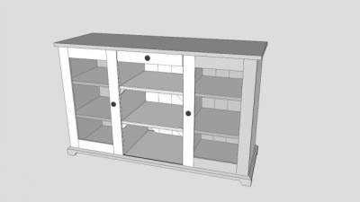 宜家玻璃餐具柜SU模型下载_sketchup草图大师SKP模型