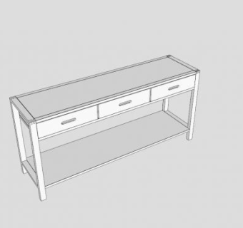 纯白色餐具柜SU模型下载_sketchup草图大师SKP模型
