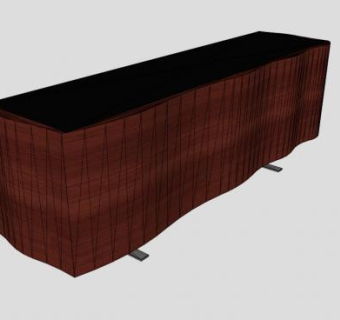 红木波浪餐边柜SU模型下载_sketchup草图大师SKP模型