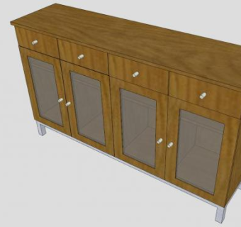餐厅餐具柜SU模型下载_sketchup草图大师SKP模型