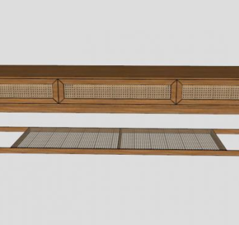 有抽屉的餐具柜SU模型下载_sketchup草图大师SKP模型